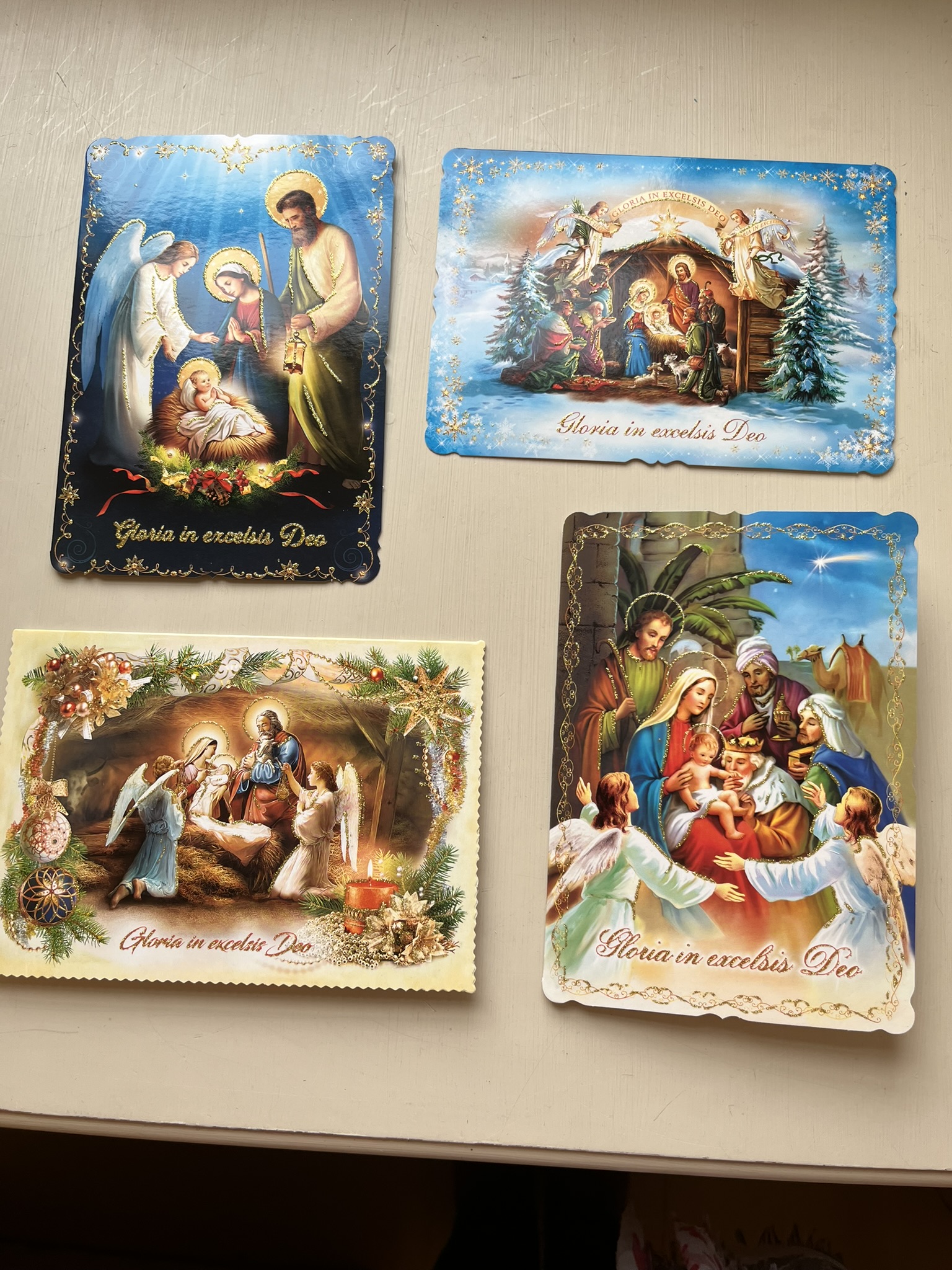 2-poolne jõulukaart koos ümbrikuga, erinevad motiivid